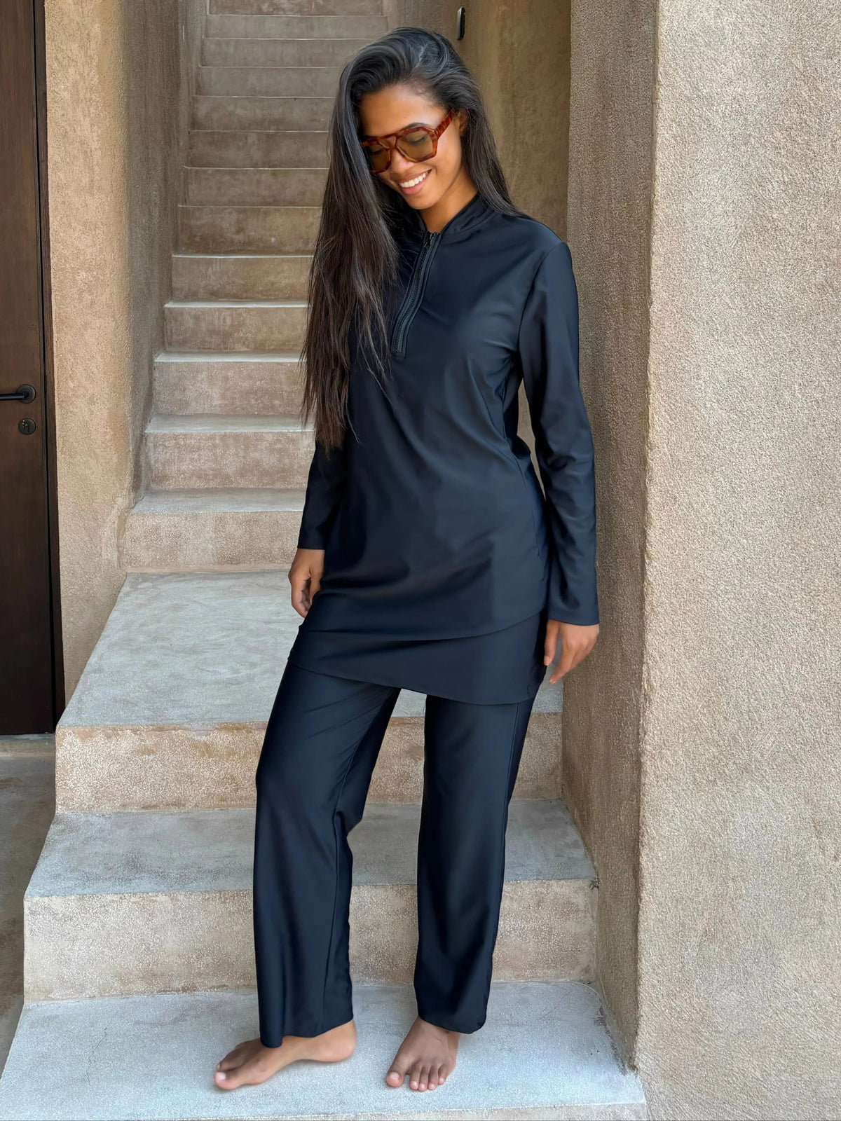 Burkini rita | 3 pièces - noir - Aliam swim