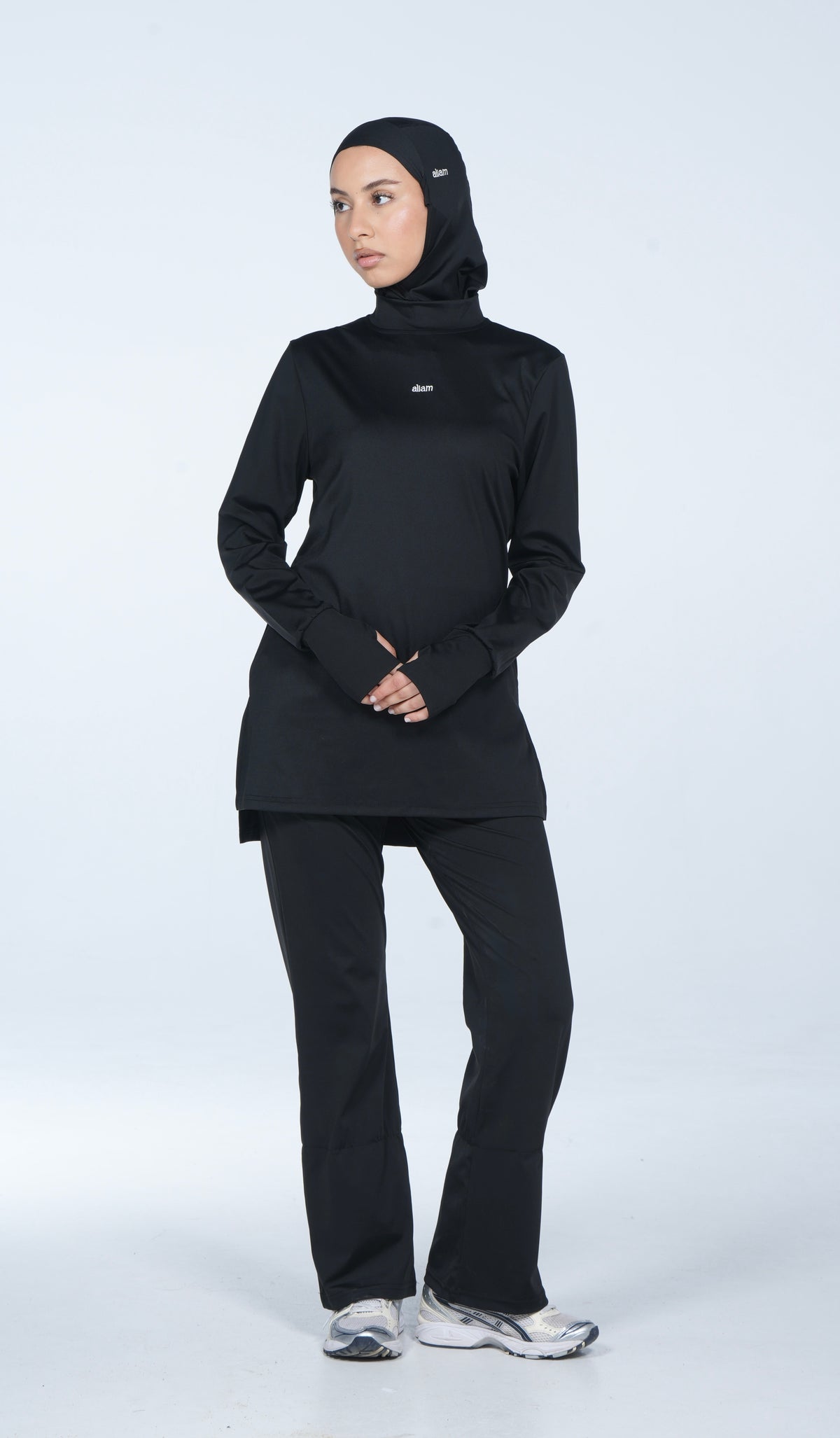 Top de sport sima - noir/logo blanc