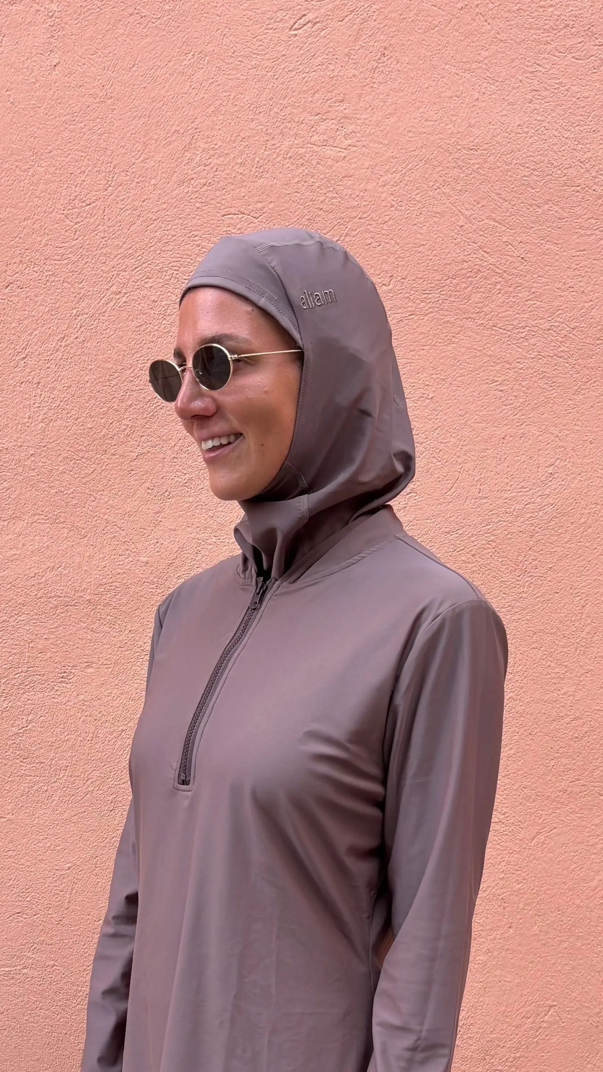 Hijab de sport et piscine - taupe Aliam swim